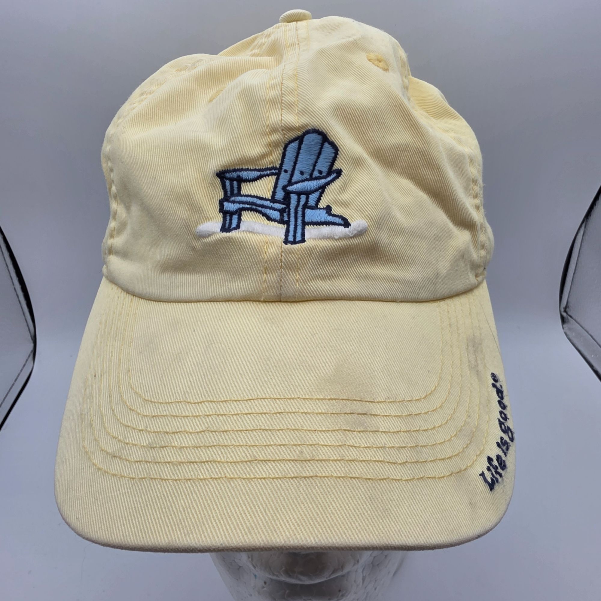 Life is Good Life Is Good Yellow Baseball Cap Hat Adirondack Chair Design Size ONE SIZE - 1 Thumbnail