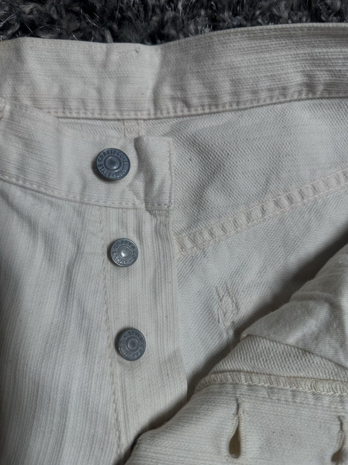 Evisu Vintage Evisu White Denim Jeans Size US 31 - 4 Thumbnail