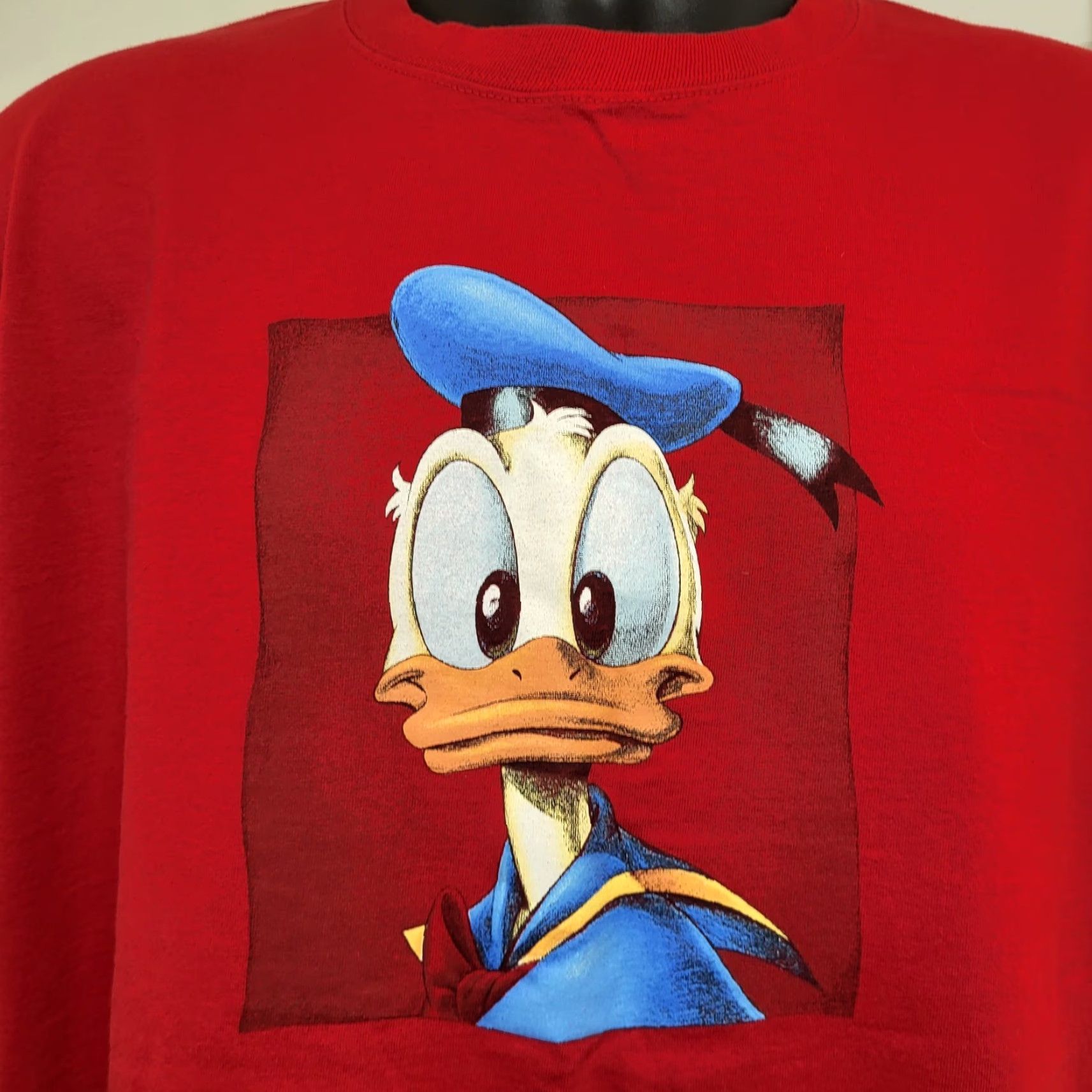 Disney VTG Donald Duck T-Shirt Mens XL Red Disney Store Box Logo Animated 90s Vintage Shirt Size US XL / EU 56 / 4 - 6 Thumbnail
