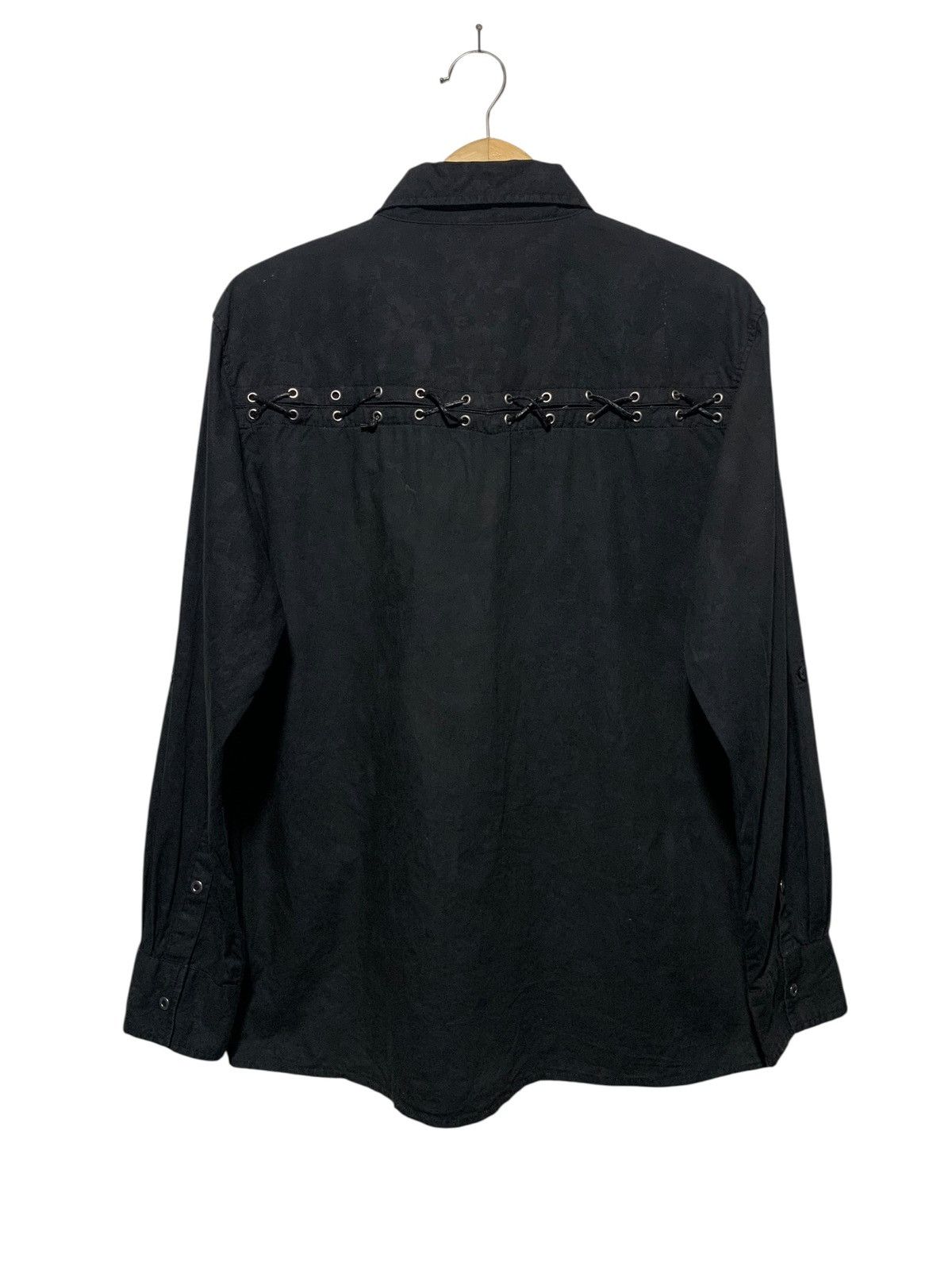 If Six Was Nine Y2k Euphuistic laces synthetic leather bleached gothic shirt Size US L / EU 52-54 / 3 - 7 Thumbnail
