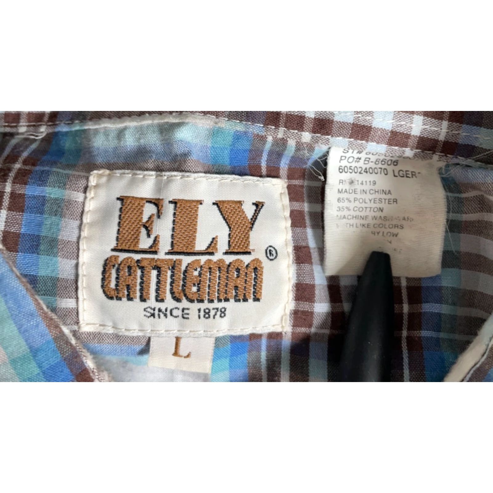 Vintage Ely Cattleman Western Shirt Men's Large Plaid Two Tone Pearl Snap Cowboy Size US L / EU 52-54 / 3 - 3 Thumbnail