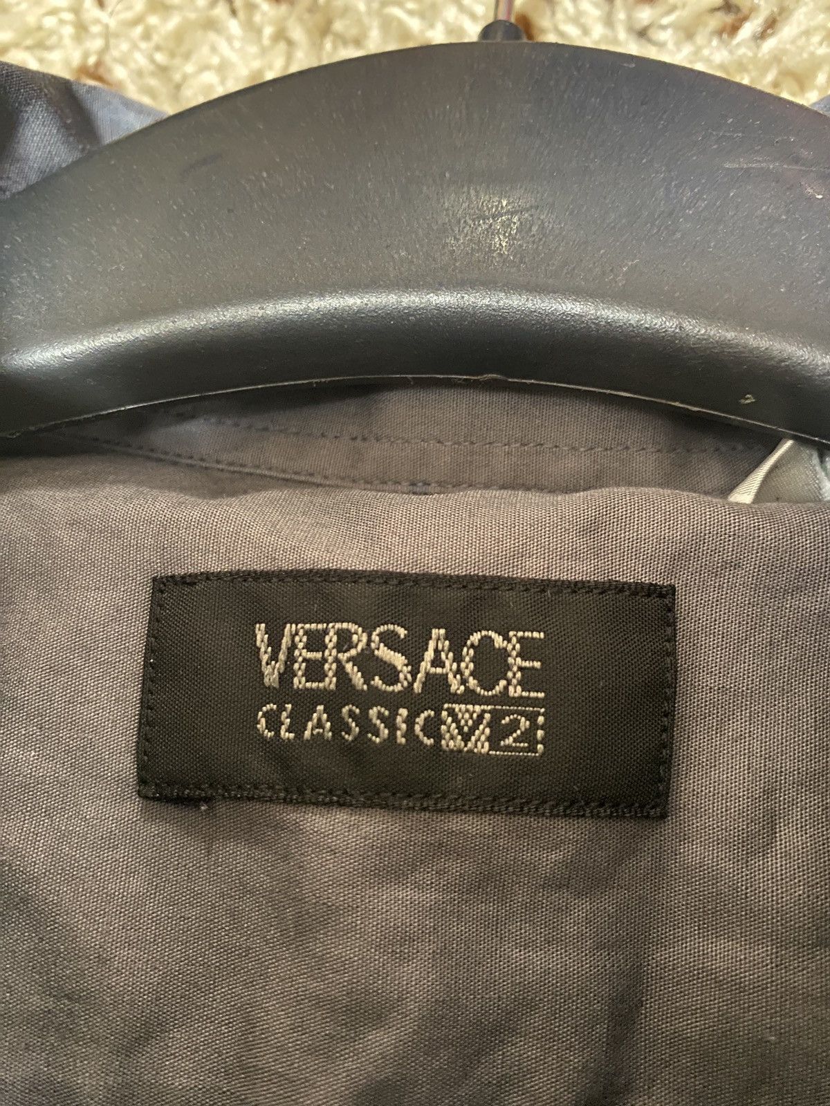 Versace × Vintage Vintage Grey Versace 00s Classic Shirt Short Sleeve Y2K Size US XL / EU 56 / 4 - 5 Thumbnail