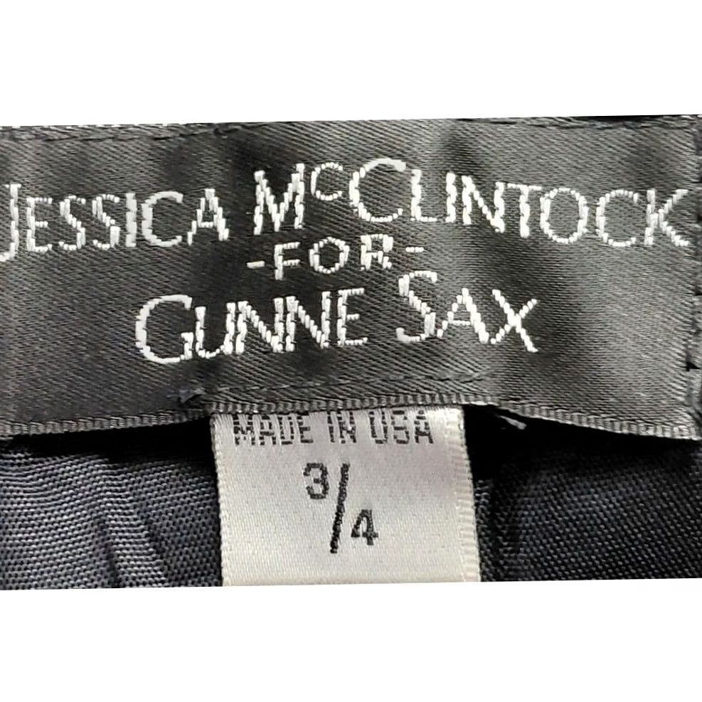 Jessica McClintock Jessica McClintock for Gunne Sax Dress Womens 3/4 Black Pink Bow Knee Length Women Size Size XS / US 0-2 / IT 36-38 - 6 Thumbnail
