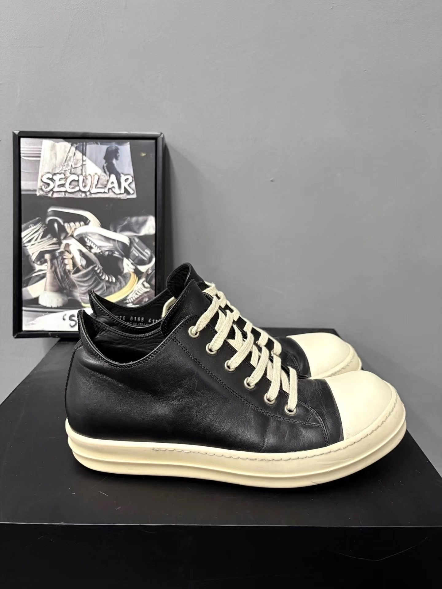 Rick Owens Rick Owens Classic Black White Low Sneakers K34 Size US 8.5 / EU 41-42 - 4 Thumbnail