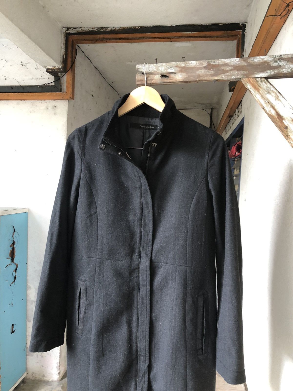 Calvin Klein Nice❗️Calvin Klein Jeans Wool Blend Long Coat Size L / US 10 / IT 46 - 6 Thumbnail