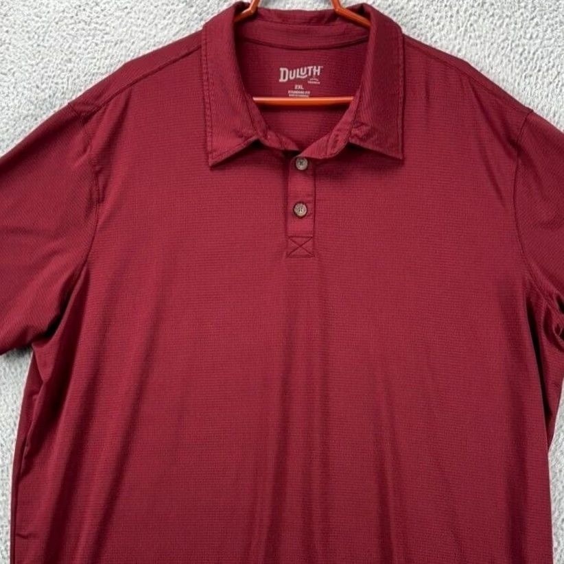 Duluth Trading Company Duluth Trading Co. Mens Polo Shirt 2XL Burgundy Standard Fit Short Sleeve Rugby Size US XXL / EU 58 / 5 - 2 Thumbnail