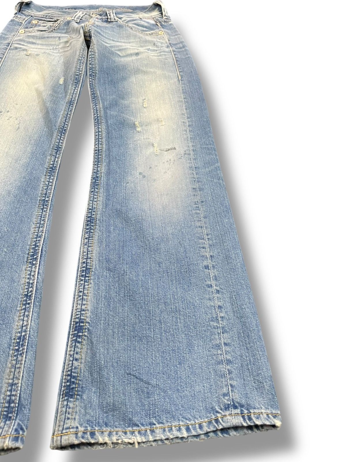 Le Grande Bleu (L.G.B.) × Replay Vintage Replay Flare Bell Bottom Faded Denim Size US 29 - 4 Thumbnail