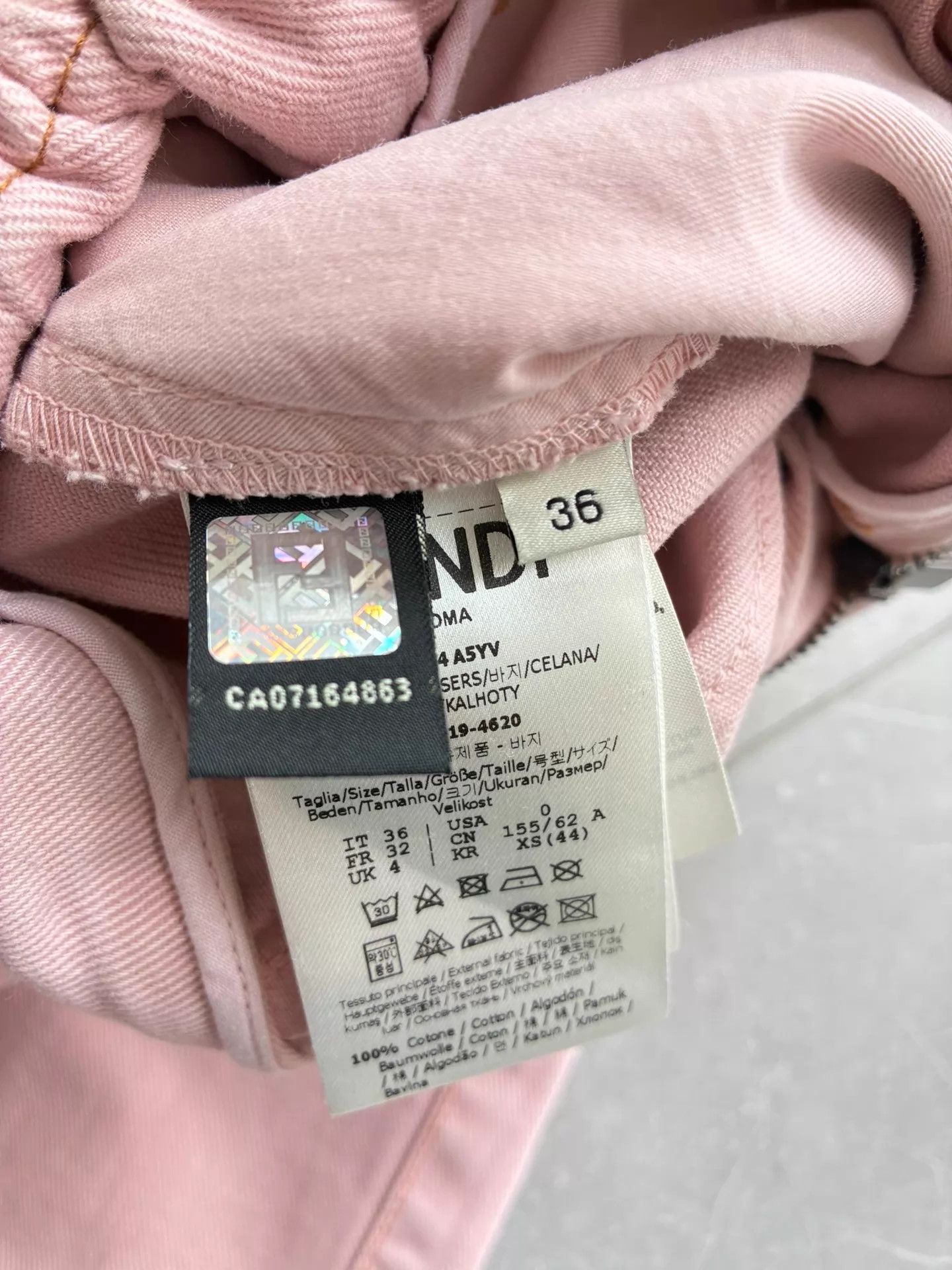 Fendi FENDI Pink High-Waist Bloom Pants Women's 36 Size 25" / US 0 / IT 36 - 6 Thumbnail