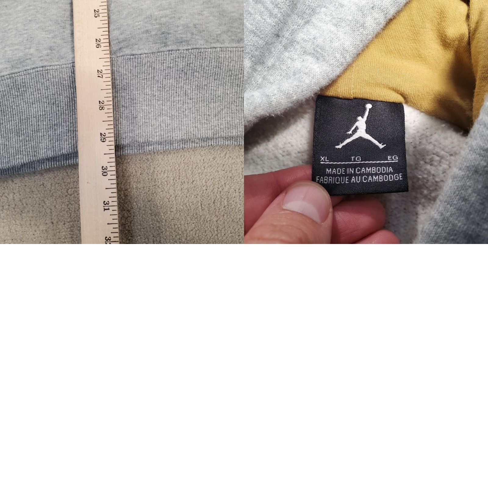 Jordan Brand Nike Air Jordan Hoodie Mens XL Gray Flight Pullover Spellout 427348 063 Size US XL / EU 56 / 4 - 8 Thumbnail