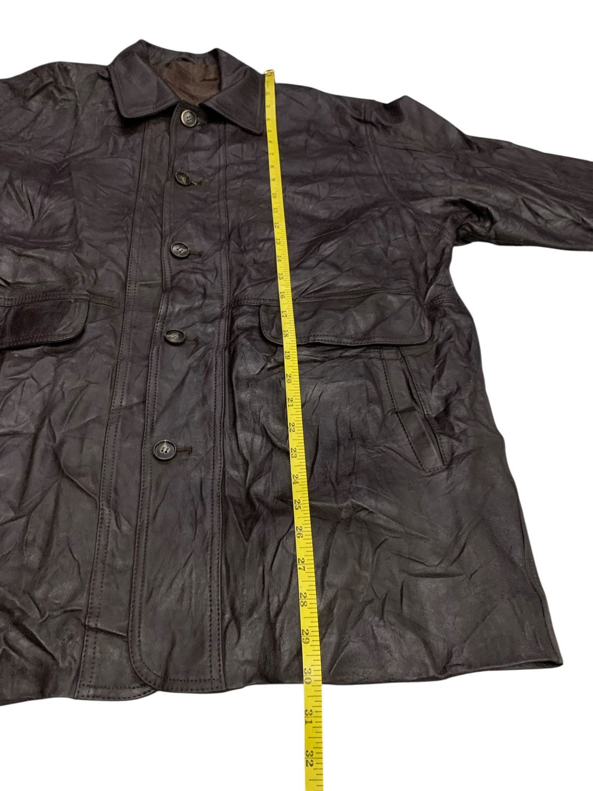 Leather Vintage 90's Dark Brown Shlendid Button Up Leather Jacket Size US S / EU 44-46 / 1 - 10 Thumbnail