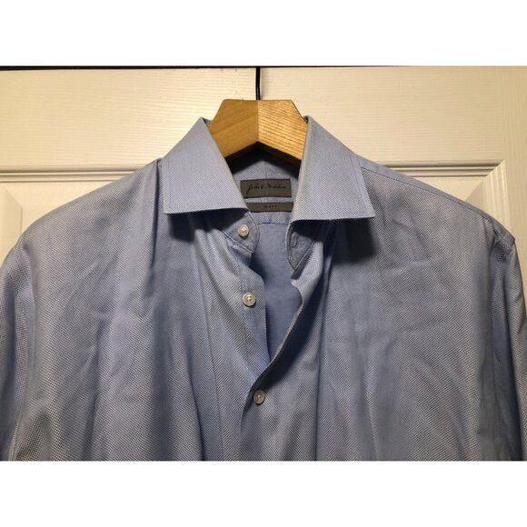 Nordstrom john W.nordstrom men's blue 100%cotton dress shirt 17/34-35 Size US XL / EU 56 / 4 - 1 Thumbnail