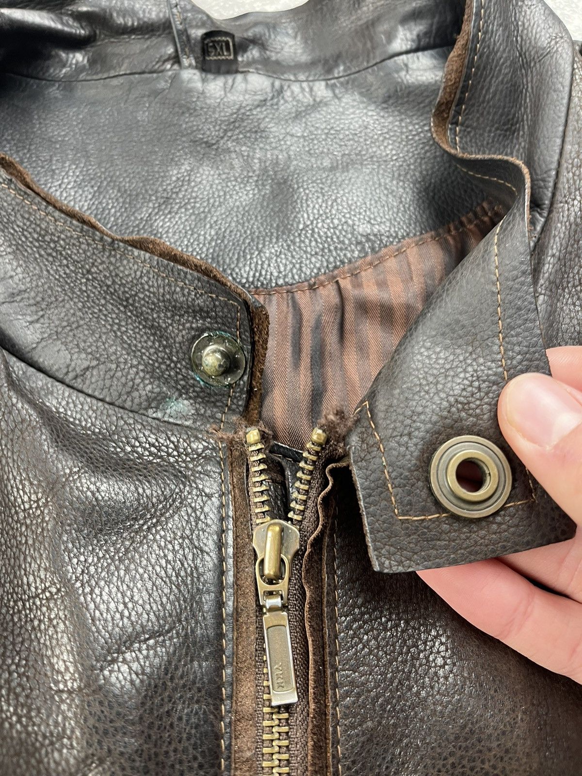 Harley Davidson × Vintage Vintage Harley Davidson 90s Leather Brown Biker Jacket Size US XL / EU 56 / 4 - 13 Thumbnail