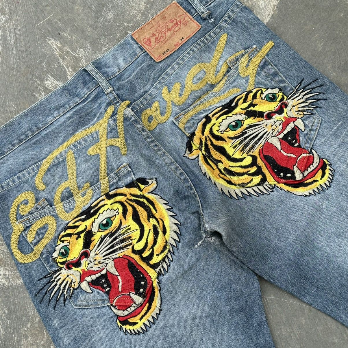 Ed Hardy Crazy Vintage Edhardy Spell Out 🦁 Jeans Size US 36 / EU 52 - 5 Thumbnail