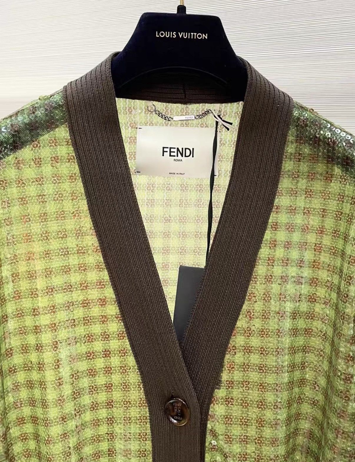 Fendi Fendi Stylish Green Sequin Knit Cardigan Sweater Coat J33 Size XS / US 0-2 / IT 36-38 - 3 Thumbnail