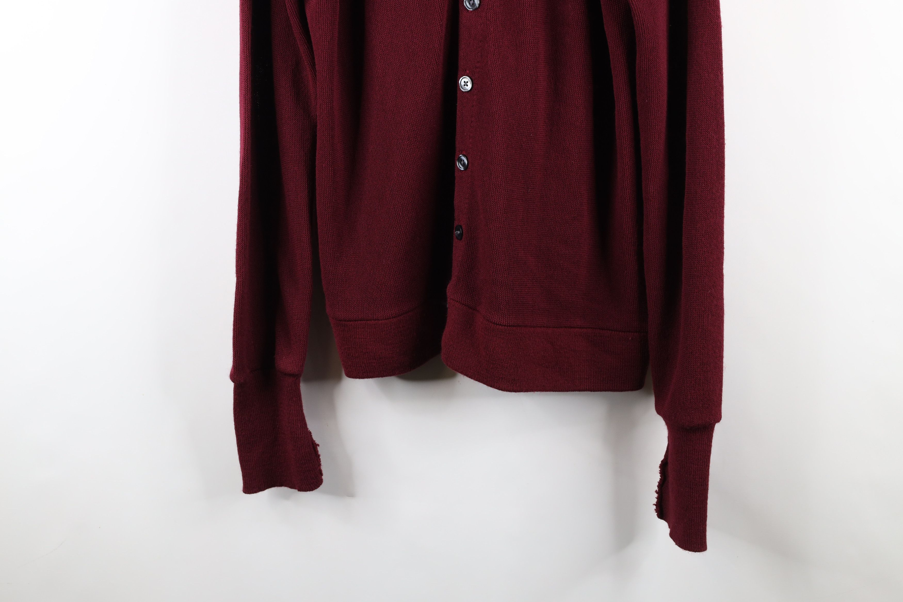 Vintage Vintage 90s Streetwear Knit Cardigan Sweater Maroon USA Size US L / EU 52-54 / 3 - 3 Thumbnail