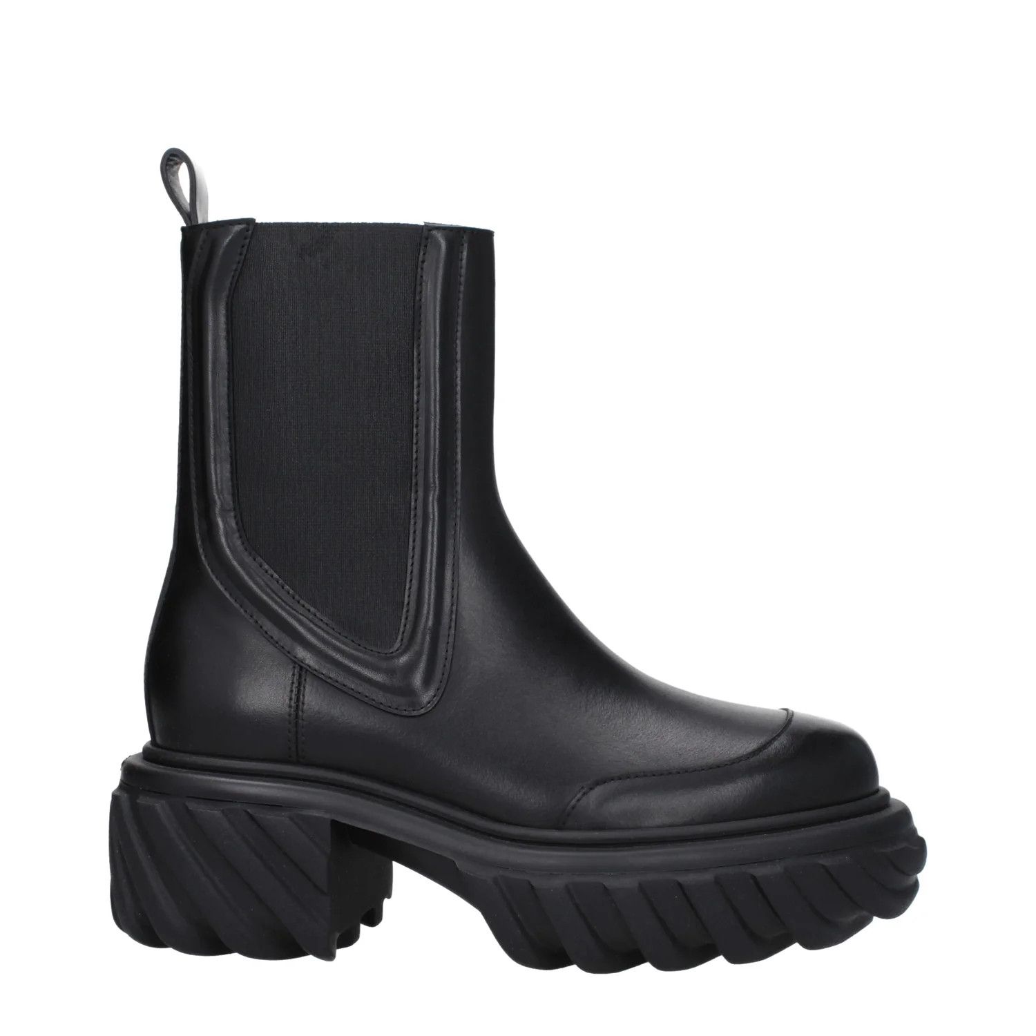 Off-White ob1o1e1124 Leather Ankle Boots in Black Size US 10 / IT 40 - 1 Thumbnail