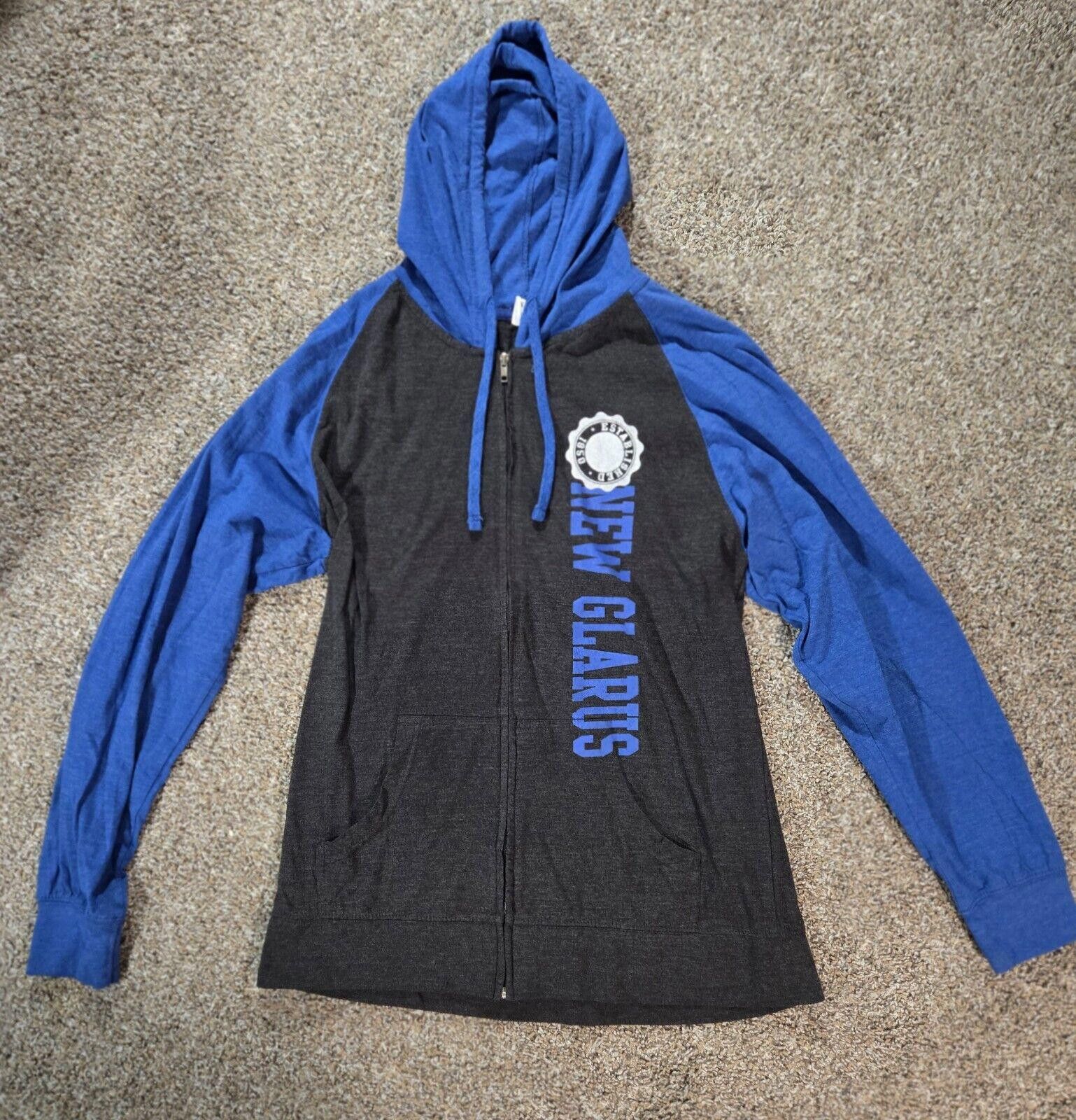 Designer Blue And Gray New Glarus Zip Up Hooded T Shirt Sz XL Size US XL / EU 56 / 4 - 1 Thumbnail
