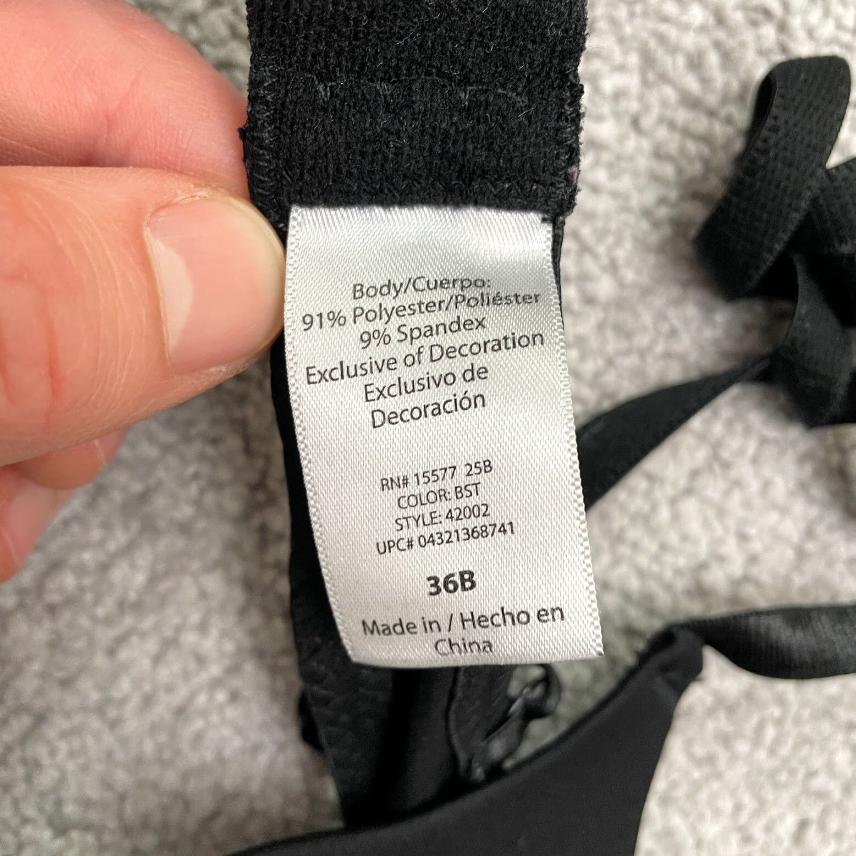 Vintage Unbranded Bra Womens 36B Black Underwired Padded Hook & Eye Adjustable Strap Size ONE SIZE - 5 Thumbnail