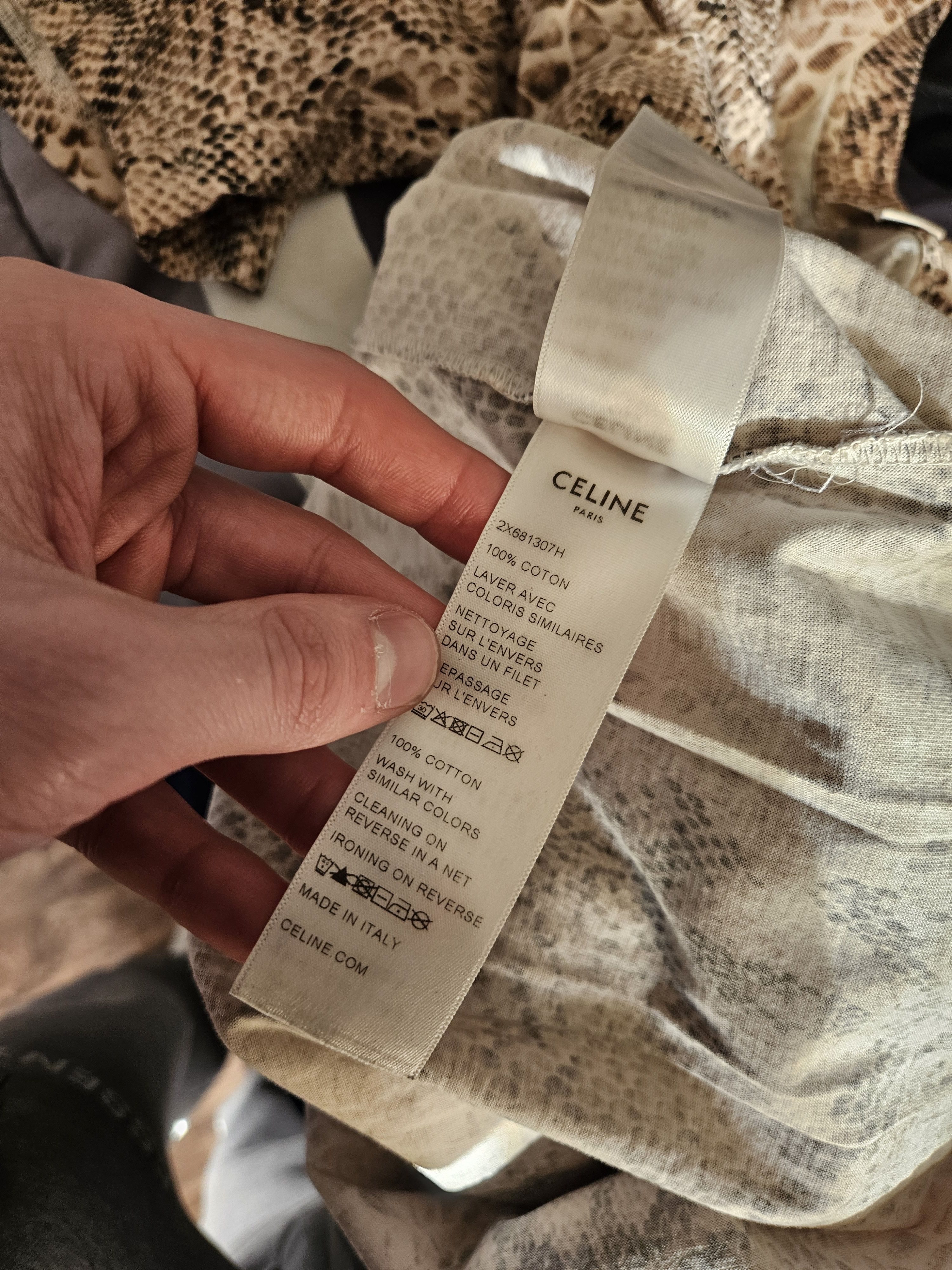 Celine SS22 Hedi Slimane Python Serpent Print T Shirt Size US XS / EU 42 / 0 - 7 Thumbnail