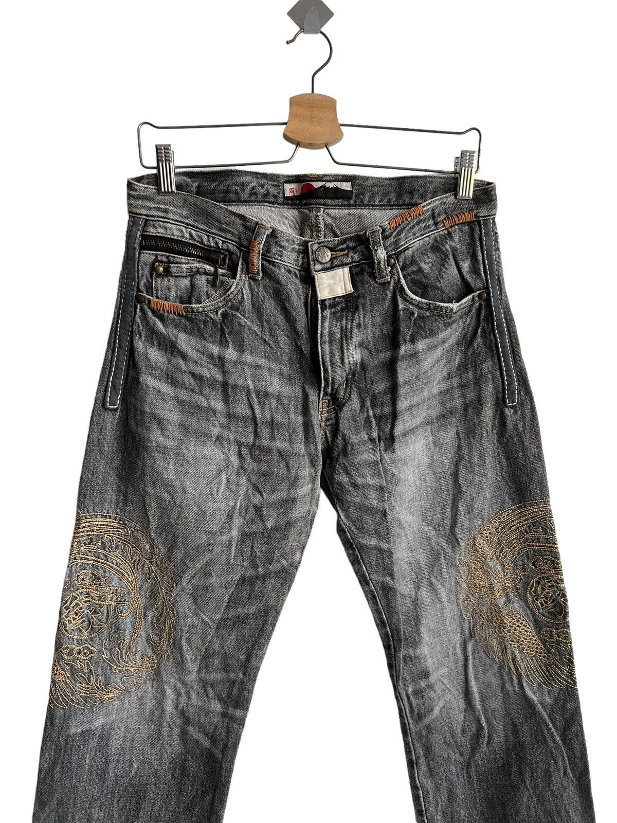 Karakuri Tamashii Karakuri Tamashi Royal Phenix 🇯🇵 Embroidery Baggy Denim Size US 32 / EU 48 - 5 Thumbnail