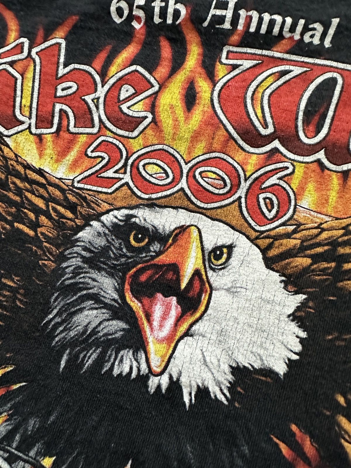 Vintage Vintage Y2K Daytona Beach Bike Week Flames Eagle Graphic Tee Size US XXL / EU 58 / 5 - 5 Thumbnail