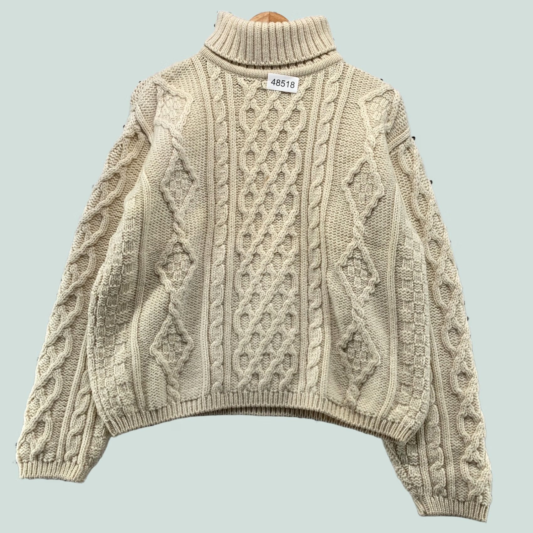 Vintage VINTAGE Callan Country Collection Sweater L Cream 90s Merino Wool Aran Knit Size L / US 10 / IT 46 - 1 Thumbnail