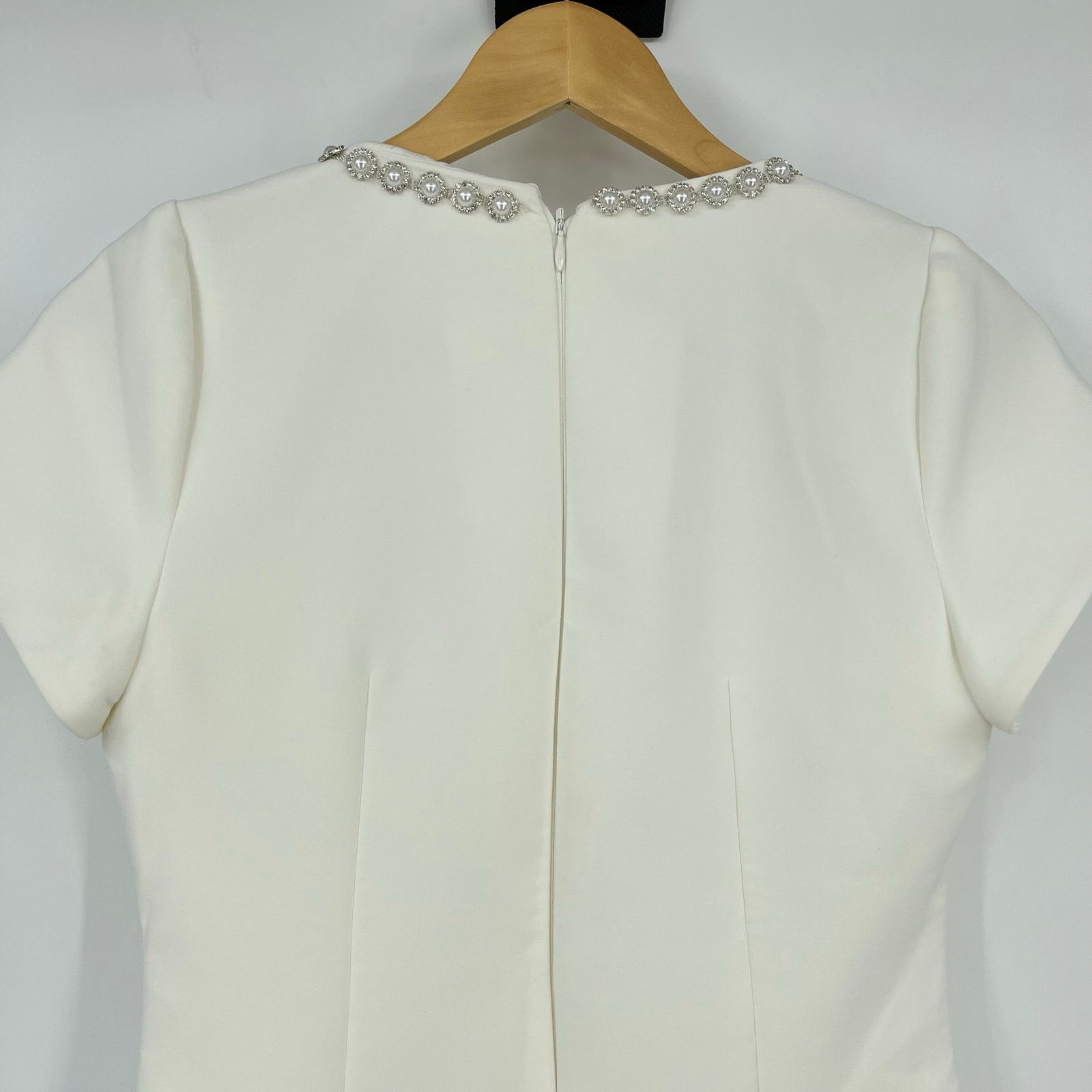 LIKELY LIKELY | Sergio Dress White Crystal Pearl Embellished Mini 6 Size M / US 6-8 / IT 42-44 - 12 Thumbnail