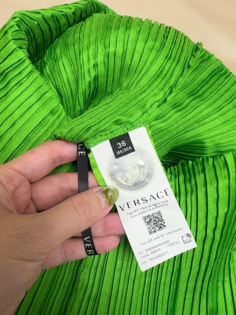 Versace Versace Resort series little green dress Size S / US 4 / IT 40 - 7 Thumbnail