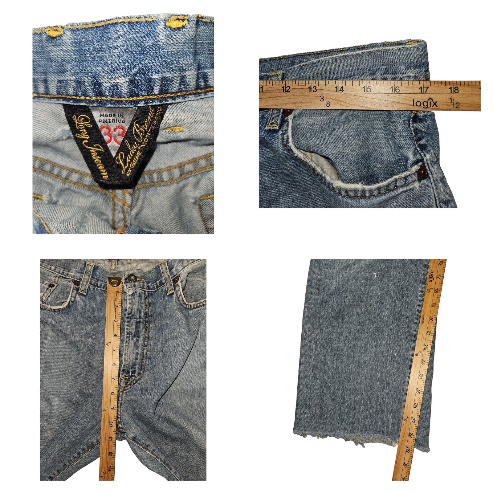 Lucky Brand VINTAGE Lucky Brand Jeans Bootcut Men 33 Blue 90s Distressed USA 2-Pack/2-Pair Size US 33 - 10 Thumbnail