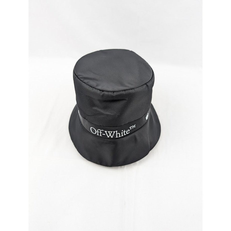 Off-White o1rshd1 Size: OS Logo Viscose Rain Cap in Black / White Size ONE SIZE - 2 Thumbnail