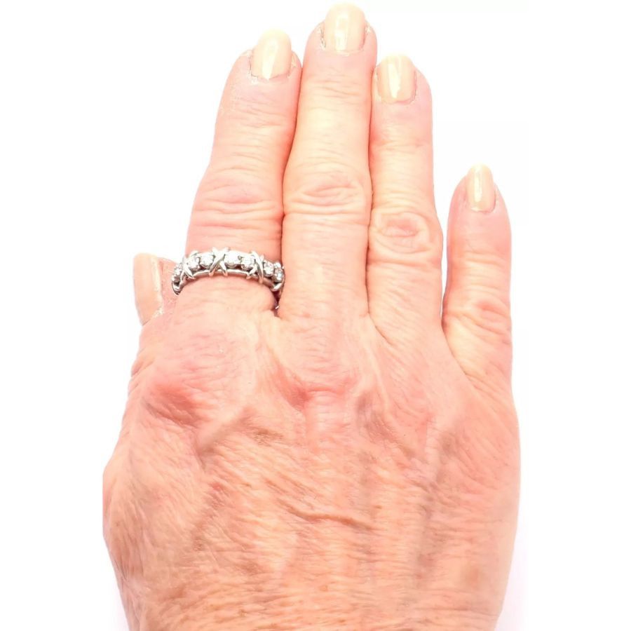 Tiffany & Co. Jean Schlumberger Platinum 16 Stone Diamond Band Ring Size ONE SIZE - 5 Thumbnail