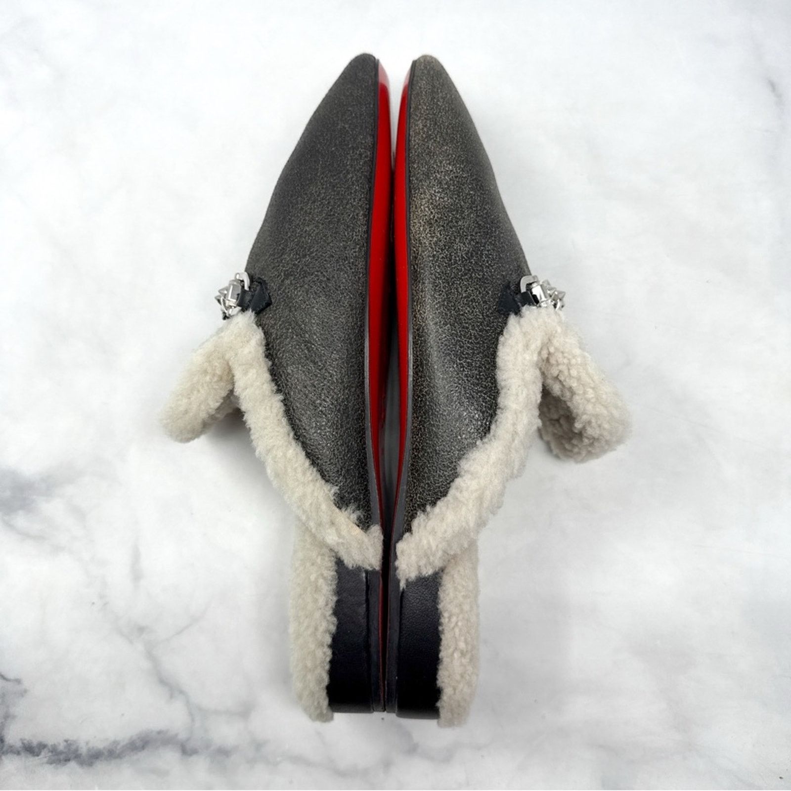 Christian Louboutin Christian Louboutin Leather Sherpa Flat Smoking Loafer Shoes Size US 9 / EU 42 - 5 Thumbnail