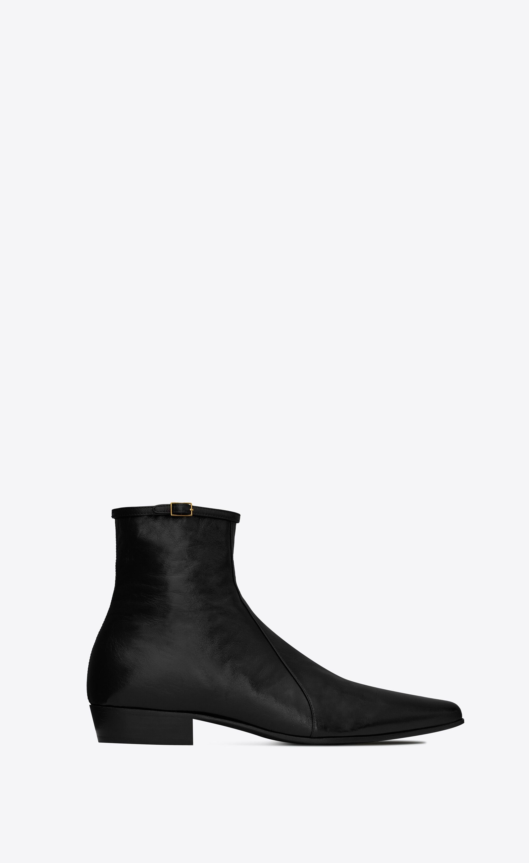 Saint Laurent Paris o1s1wg111224 Arsun Zipped Boots in Shiny Leather in Black Size US 12 / EU 45 - 1 Thumbnail