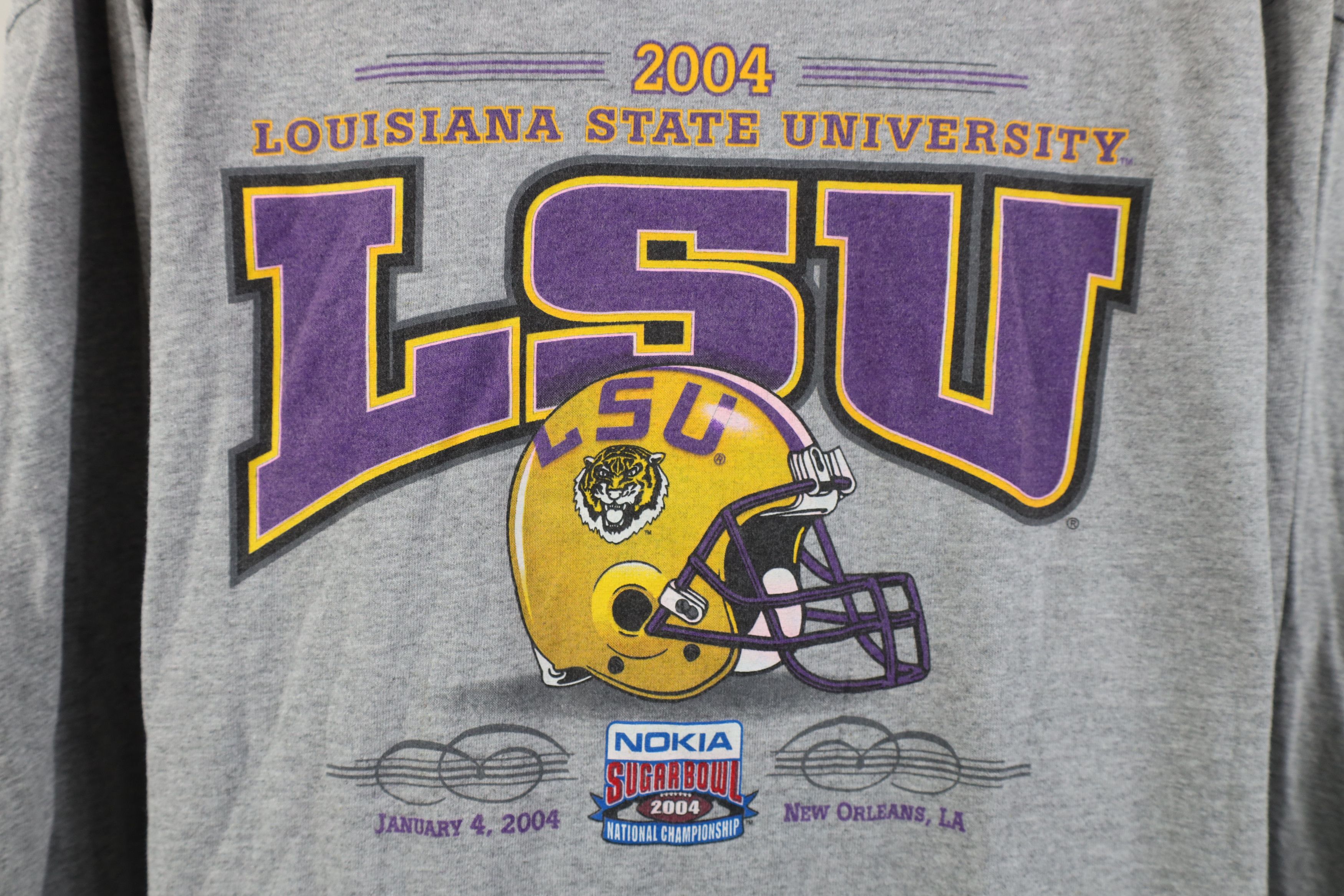 Vintage Vintage Y2K Champs LSU Football Long Sleeve T-Shirt Gray Size US XXL / EU 58 / 5 - 4 Thumbnail