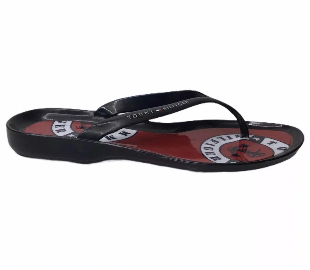 Designer × Tommy Hilfiger Tommy Hilfiger Black Red Nautical Sandals FlipFlops SZ 7 Size US 7 / IT 37 - 5 Thumbnail