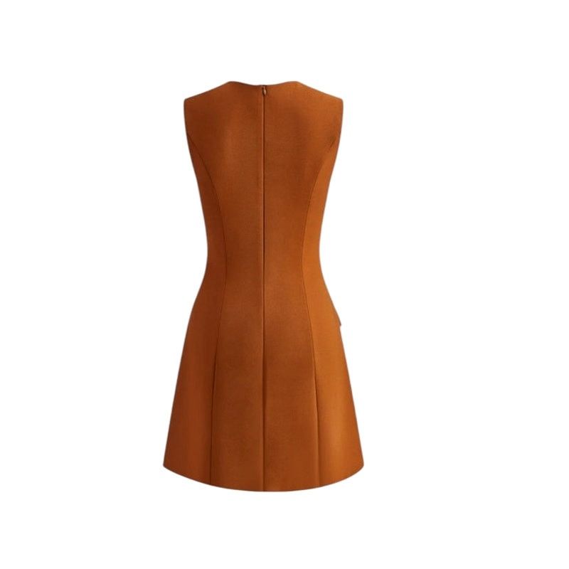 Other Commense Golden Rose Button Pocket Split Sleeveless Dress Size XS / US 0-2 / IT 36-38 - 2 Thumbnail