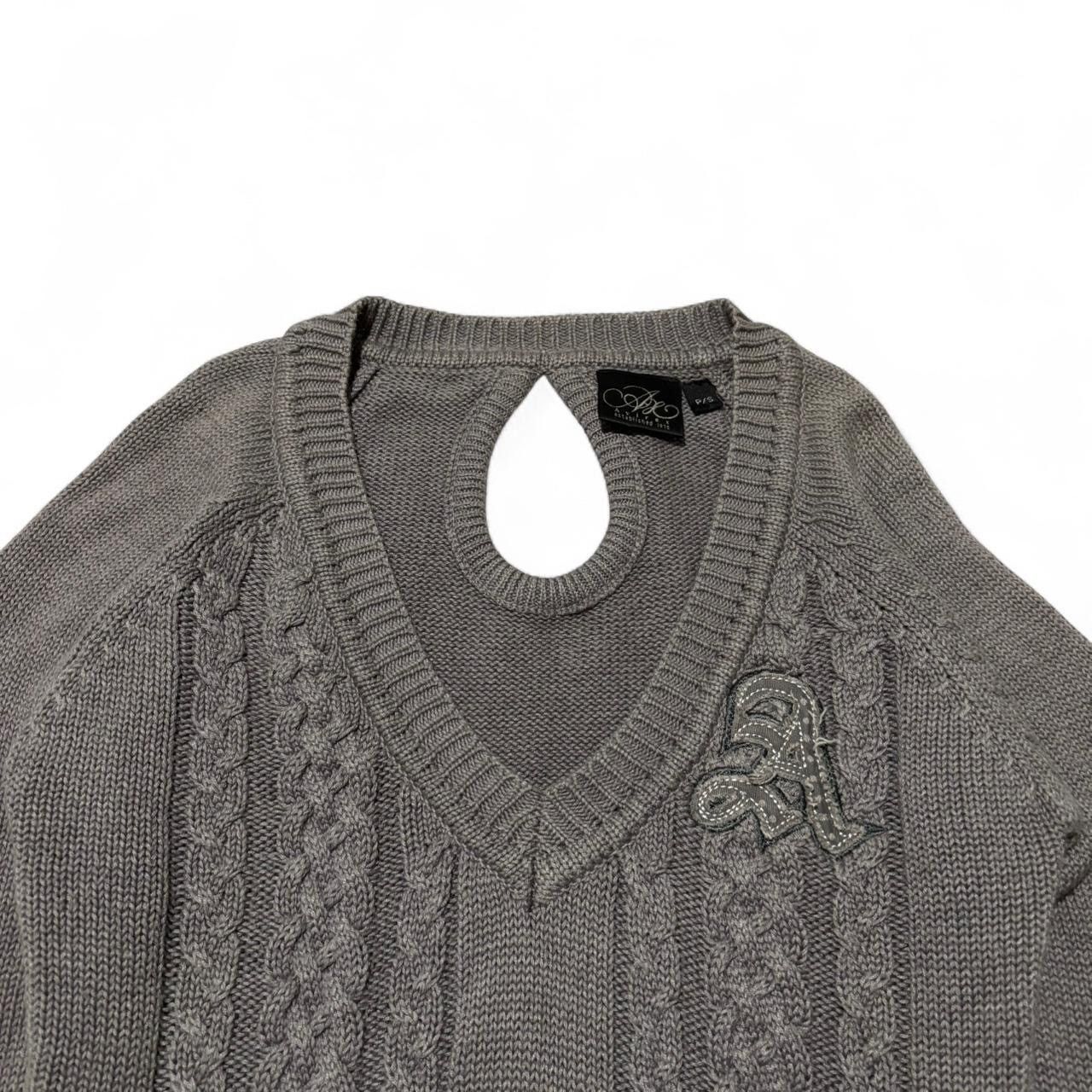 Avirex Vintage Y2K Avirex Grey Ribbed V Neck Sweater Women's Small Size S / US 4 / IT 40 - 2 Thumbnail