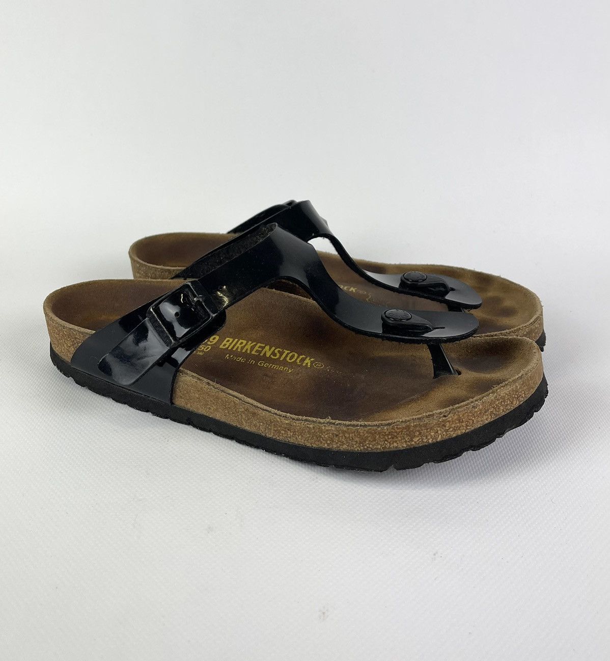 Birkenstock Birkenstock Gizeh Toe Post Slide Sandal Shoes Black 39 US8 Size US 8 / IT 38 - 2 Thumbnail