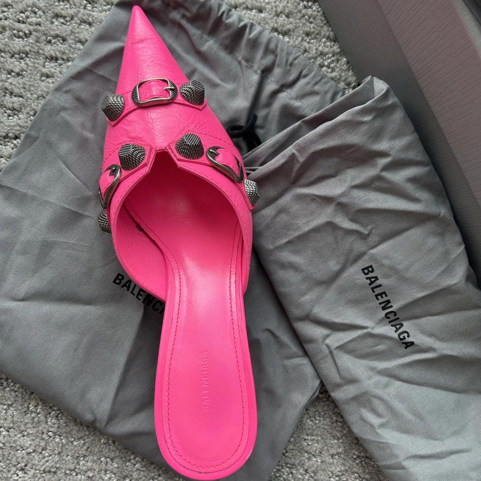 Balenciaga Balenciaga Fluo Pink Cage Mule M70 Heels Size 38 Size US 8 / IT 38 - 4 Thumbnail