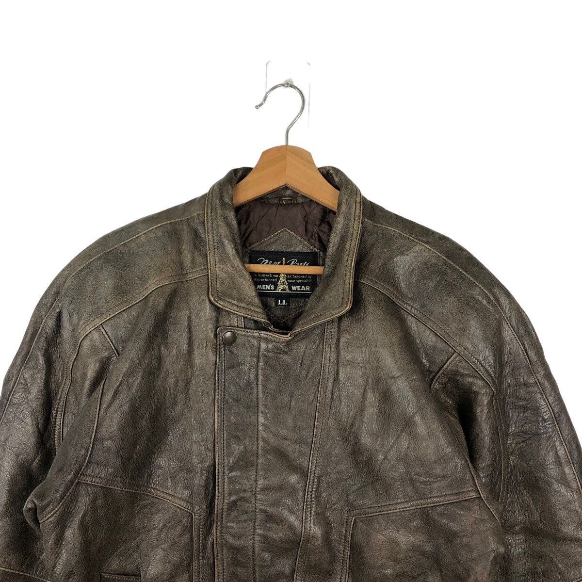 Japanese Brand VINTAGE BOMBER LEATHER JACKET NEW PARIS INSPIRE ISSEY MIYAKE Size US L / EU 52-54 / 3 - 2 Thumbnail