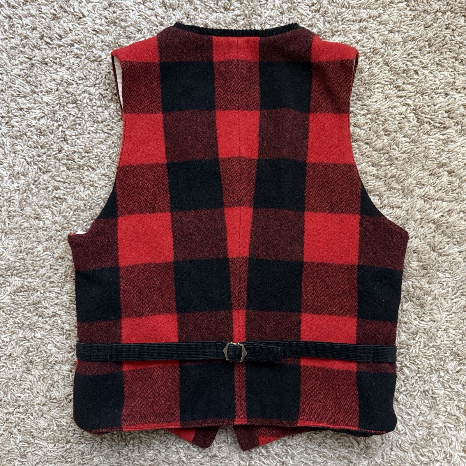 Beams Japan × Beams Plus Vintage Beams Plus Japan Buffalo Plaid Red Wool Vest Jacket Size L / US 10 / IT 46 - 3 Thumbnail