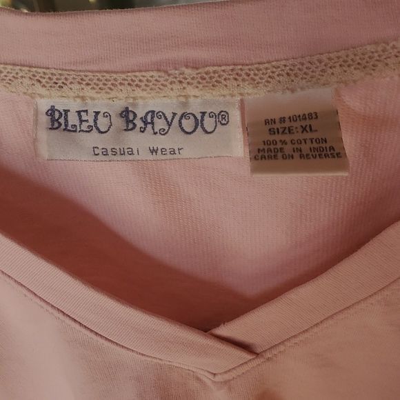 Vintage Bleu Bayou Long Slv Pink Tied Back & Sleeves Vneck Sz. XL Sw Size XL / US 12-14 / IT 48-50 - 4 Thumbnail
