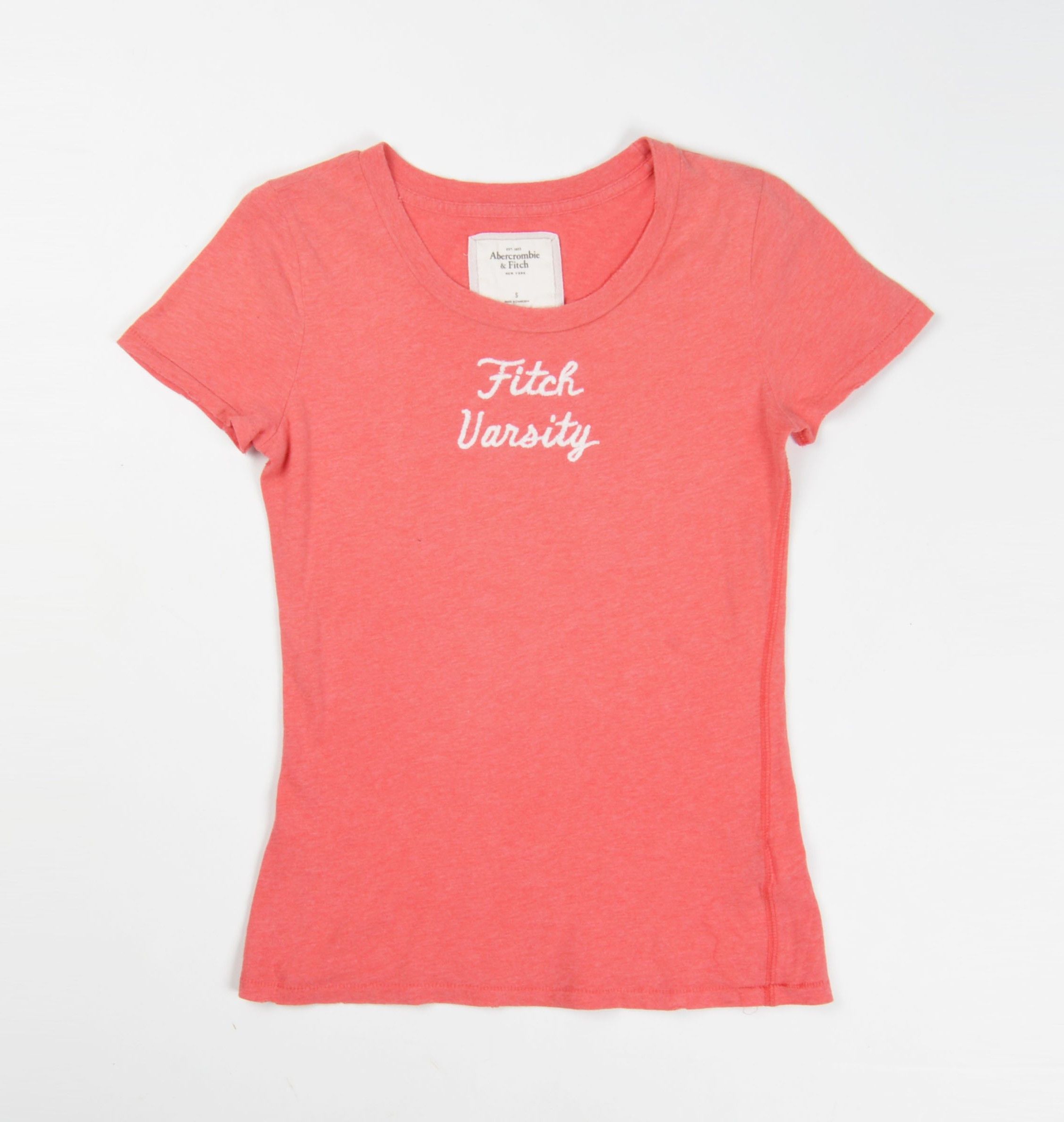 Abercrombie & Fitch Abercrombie & Fitch Y2K Fitch Varsity Coral Distressed Tee Size S / US 4 / IT 40 - 3 Thumbnail
