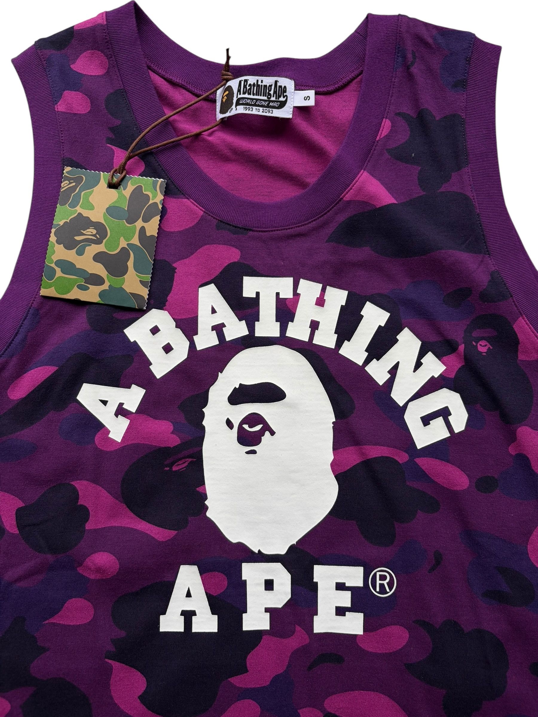 Bape Bape Purple Camo White College Logo Sleeveless Tank Top Size US S / EU 44-46 / 1 - 3 Thumbnail