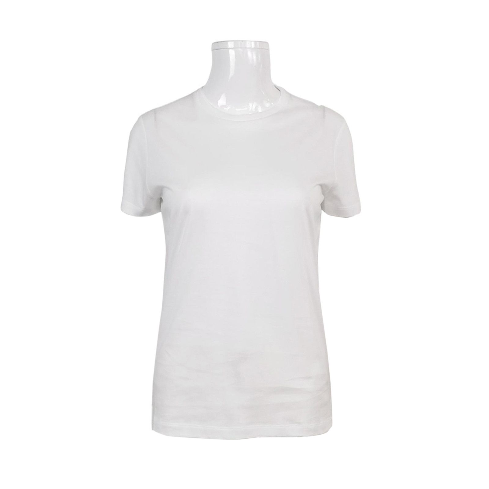 Prada Prada Cotton Short Sleeve T-shirt in White 0089 Size M / US 6-8 / IT 42-44 - 1 Thumbnail