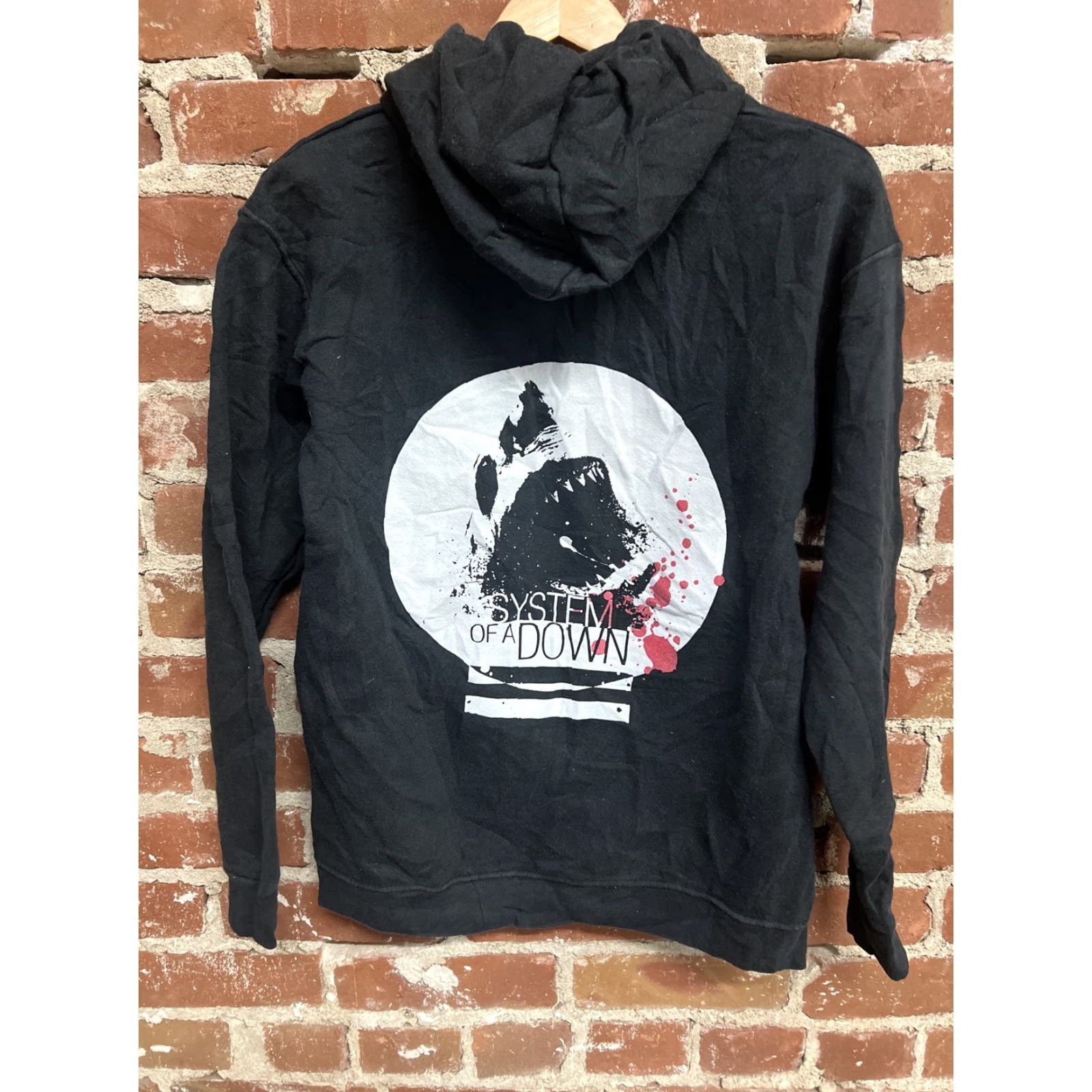 Vintage VINTAGE System of a Down Hoodie Men M Black Pullover 26” Short Pit to Pit 20” AA Tag T30 Size US M / EU 48-50 / 2 - 3 Thumbnail
