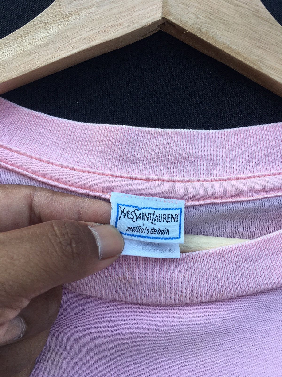 Yves Saint Laurent Rare Vintage Yves Saint Laurent Embroidered Logo Tshirt Size US M / EU 48-50 / 2 - 9 Thumbnail