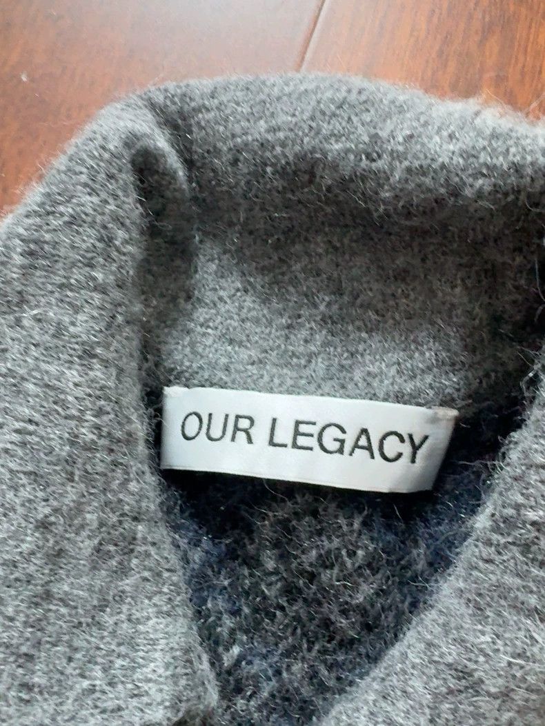 Our Legacy our legacy size 50 24fw blue and gray diamond knitted card Size US M / EU 48-50 / 2 - 2 Thumbnail