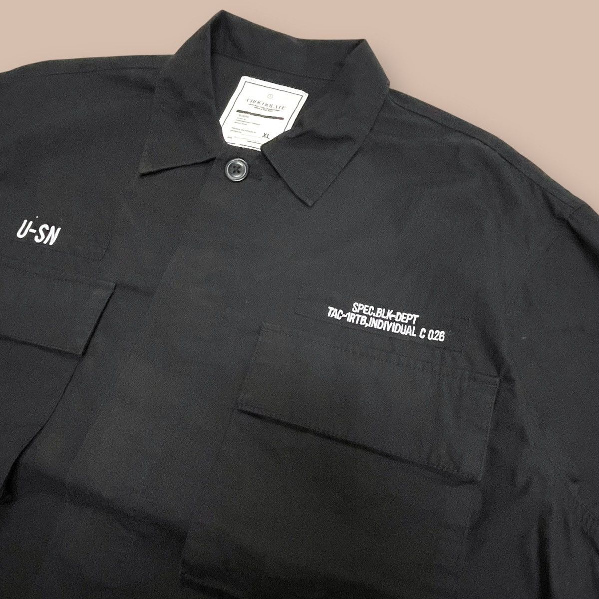 CHOCOOLATE Chocoolate U-SN Black Military Oversized Shirt Size US XL / EU 56 / 4 - 4 Thumbnail