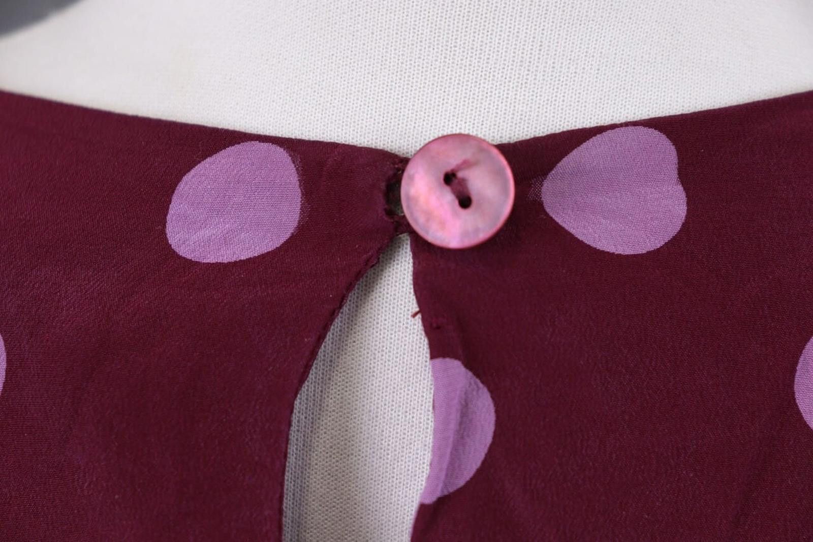 Polo Ralph Lauren Laurel Purple Polka Dot Silk Short Sleeve Top Shirt Size 42 Size M / US 6-8 / IT 42-44 - 12 Thumbnail